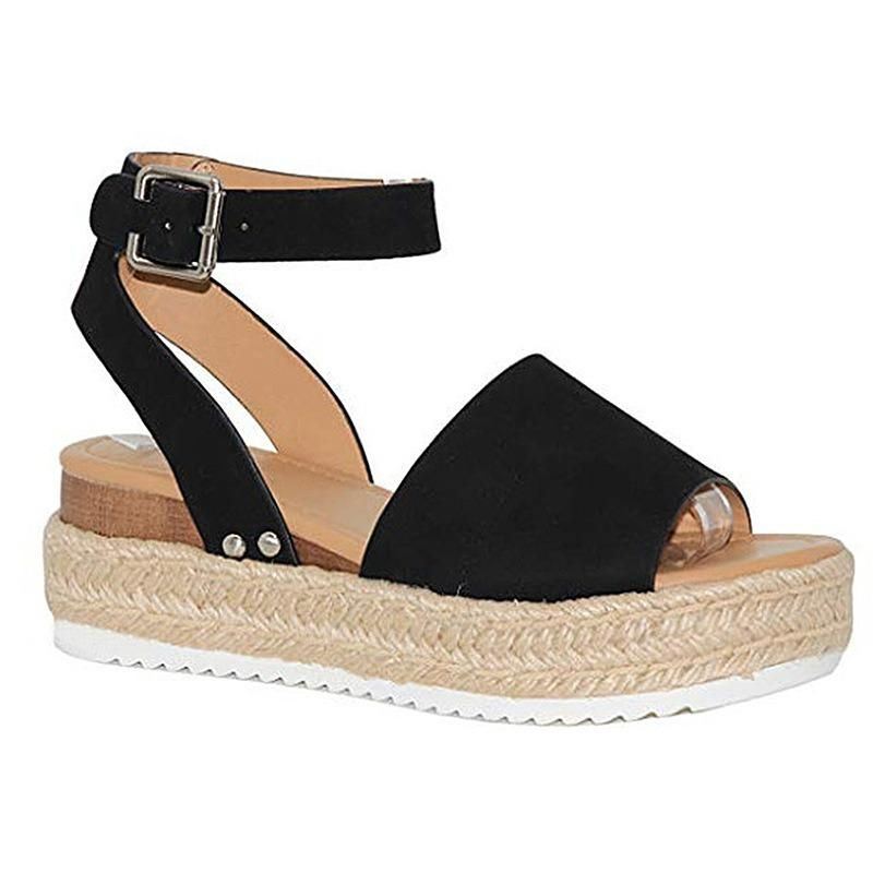 Grote Maat Dames Casual Verstelbare Gesp Platform Sandalen