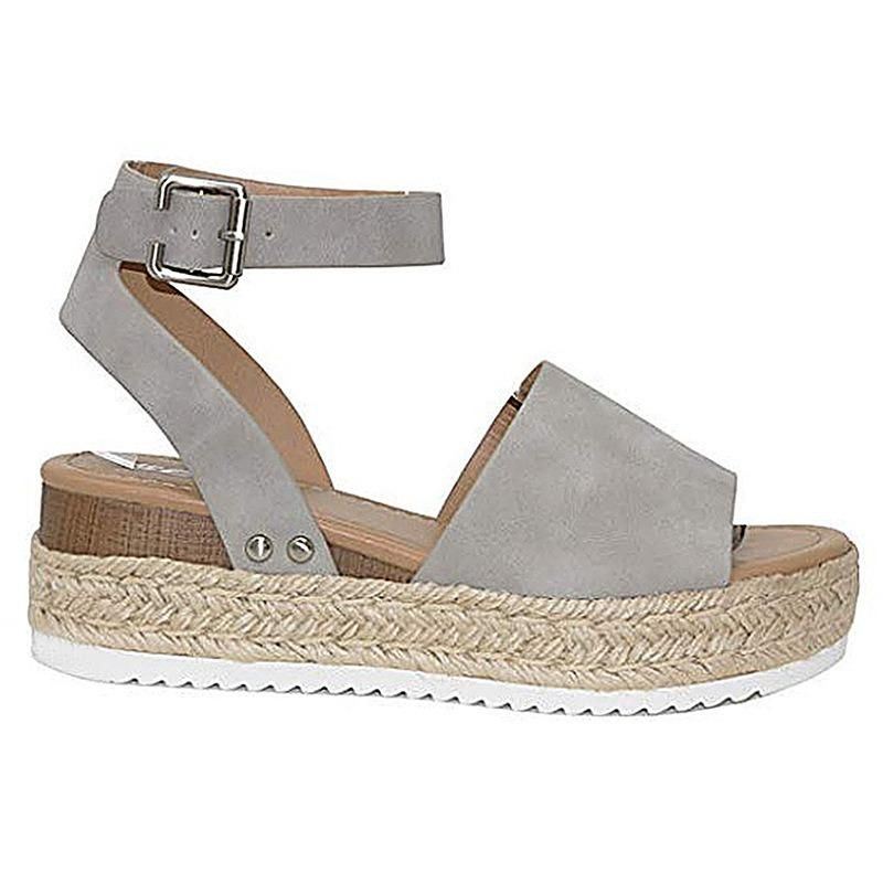 Grote Maat Dames Casual Verstelbare Gesp Platform Sandalen