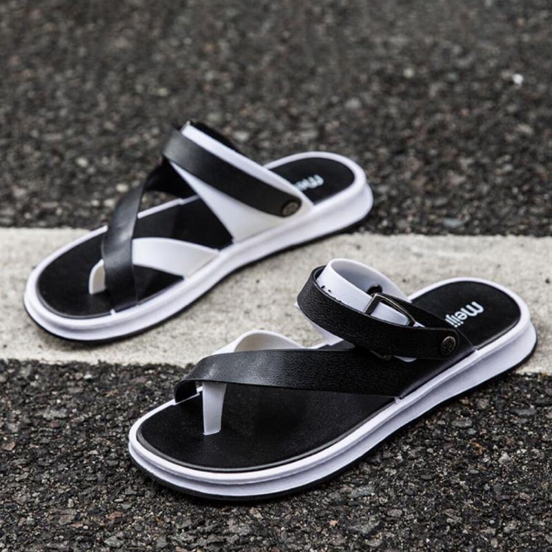 Heren Ademende Antislip Twee Manieren Toe Ring Casual Strand Sandalen