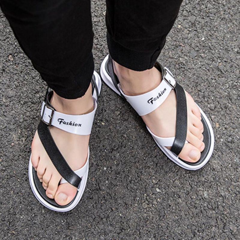 Heren Ademende Antislip Twee Manieren Toe Ring Casual Strand Sandalen