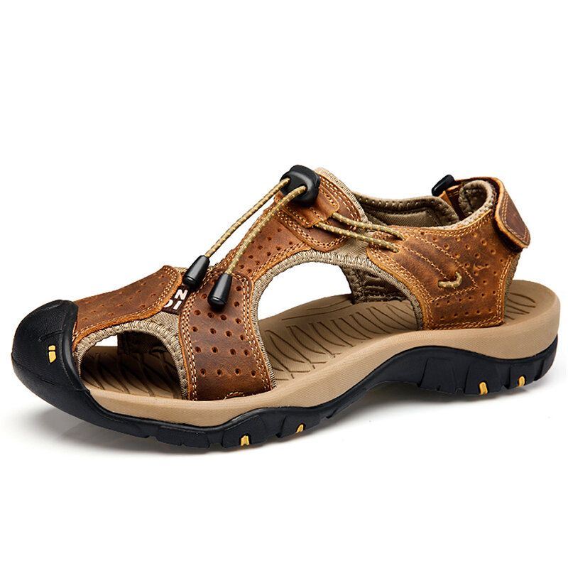 Heren Ademende Comfortabele Slijtvaste Buitenzool Outdoor Sandalen Klittenband Schoenen