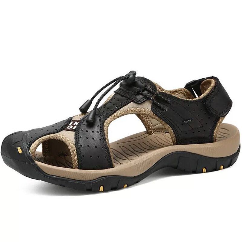 Heren Ademende Comfortabele Slijtvaste Buitenzool Outdoor Sandalen Klittenband Schoenen