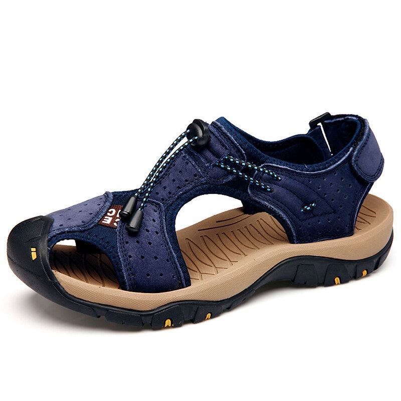 Heren Ademende Comfortabele Slijtvaste Buitenzool Outdoor Sandalen Klittenband Schoenen