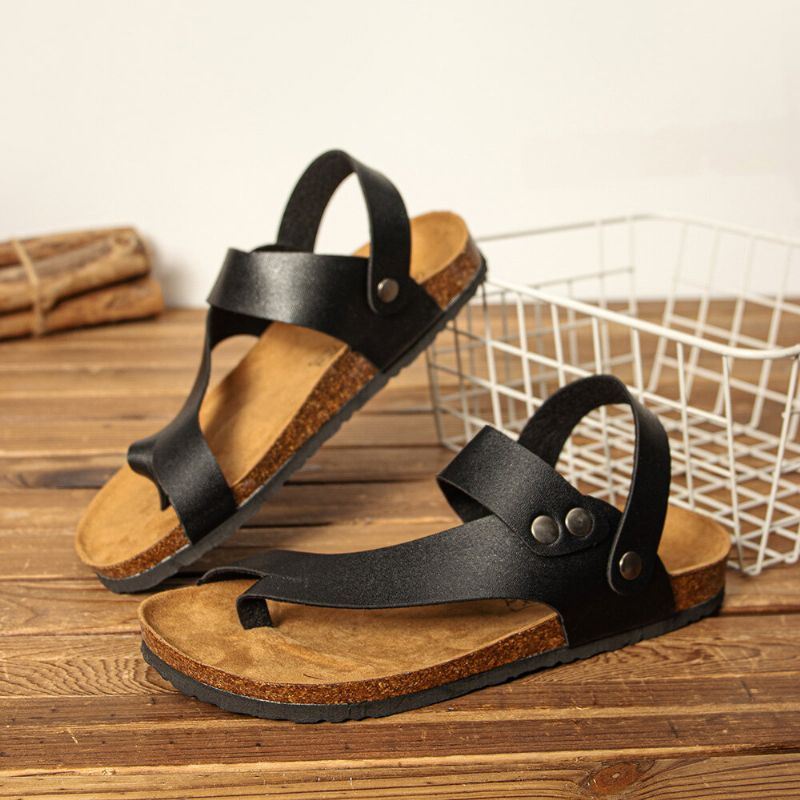 Heren Ademende Twee-weg Slip On Antislip Cork Bodem Casual Sandalen