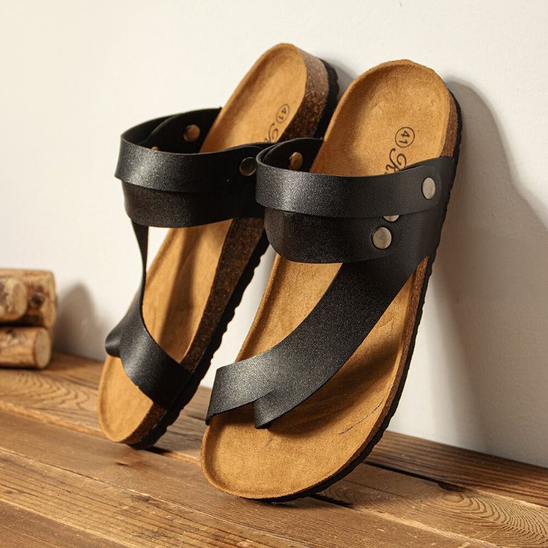 Heren Ademende Twee-weg Slip On Antislip Cork Bodem Casual Sandalen