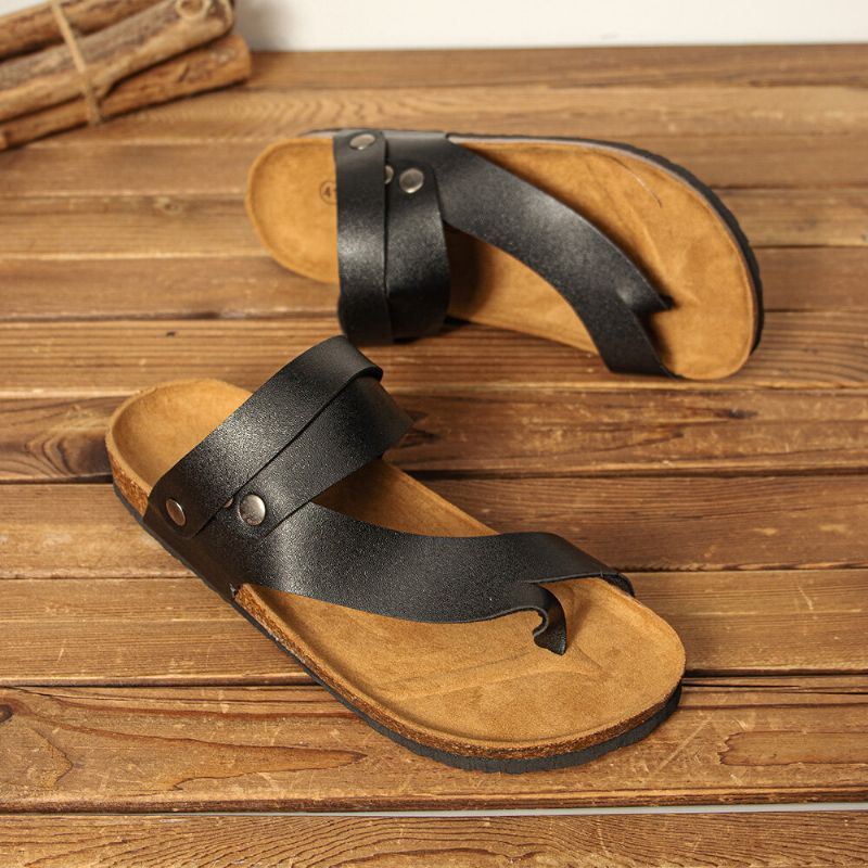 Heren Ademende Twee-weg Slip On Antislip Cork Bodem Casual Sandalen