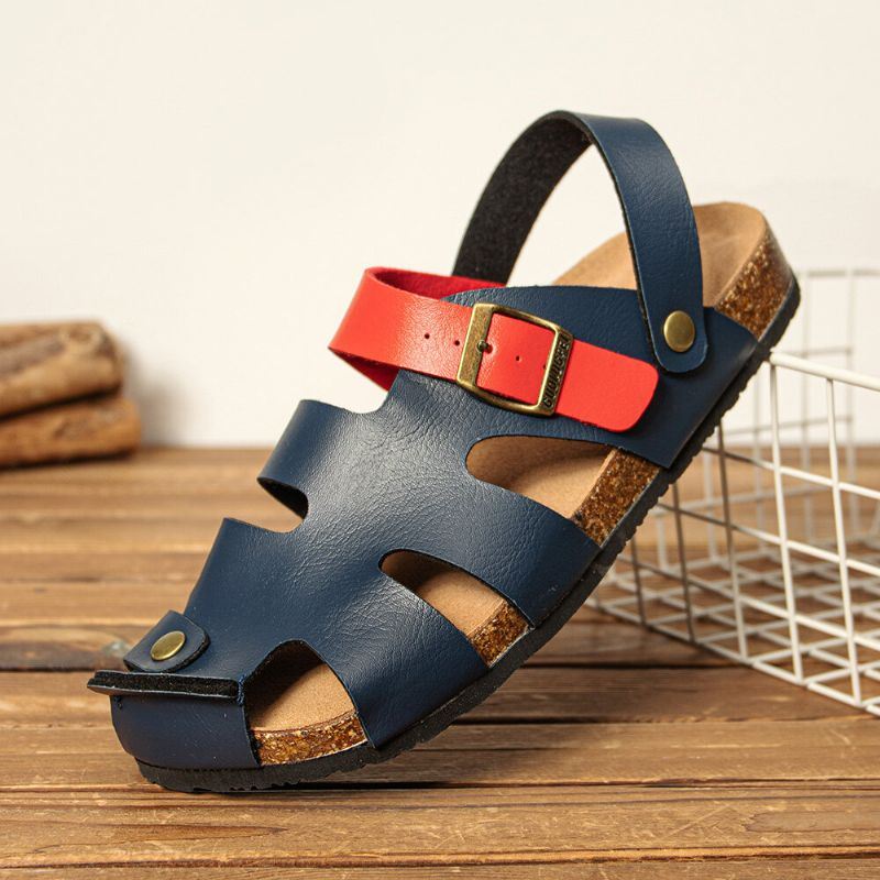 Heren Ademende Twee-weg Slip On Antislip Cork Bodem Casual Sandalen