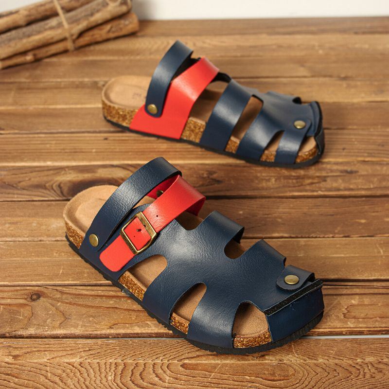 Heren Ademende Twee-weg Slip On Antislip Cork Bodem Casual Sandalen