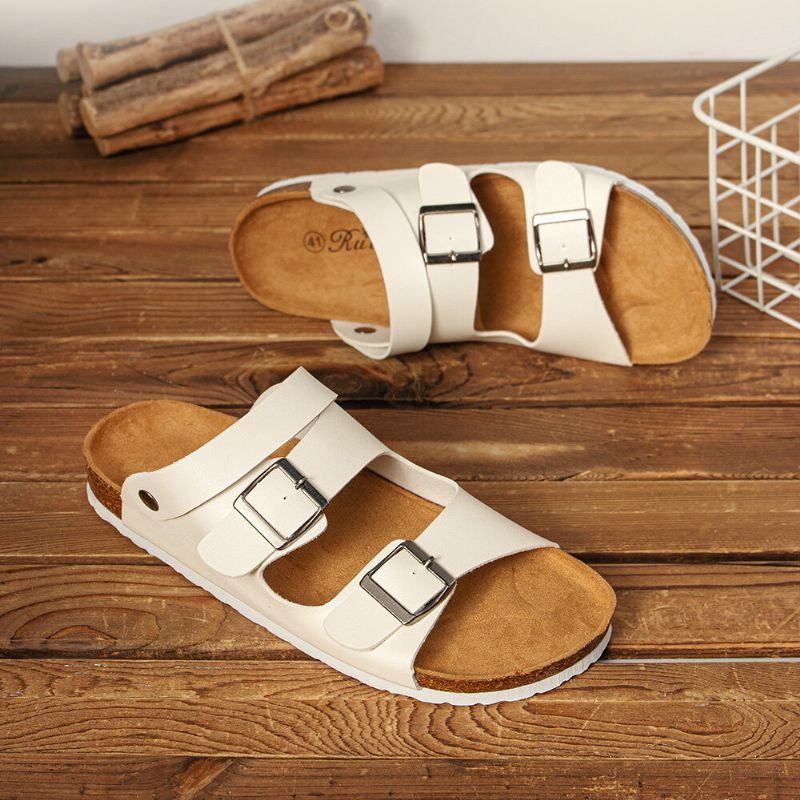 Heren Ademende Twee-weg Slip On Antislip Cork Bodem Casual Sandalen