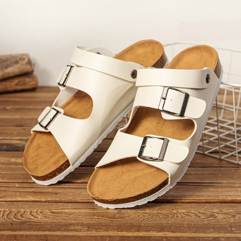 Heren Ademende Twee-weg Slip On Antislip Cork Bodem Casual Sandalen