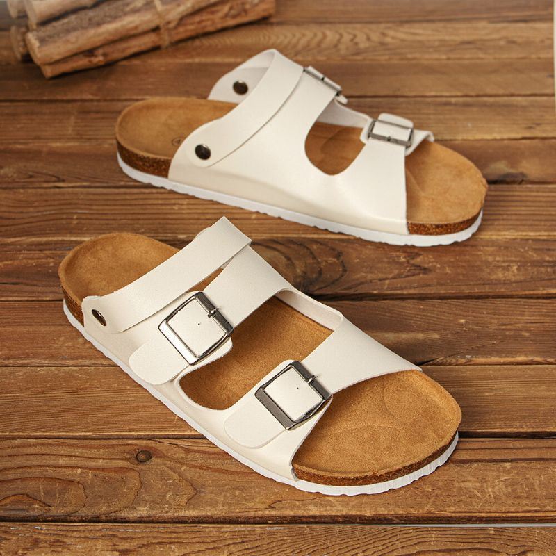 Heren Ademende Twee-weg Slip On Antislip Cork Bodem Casual Sandalen