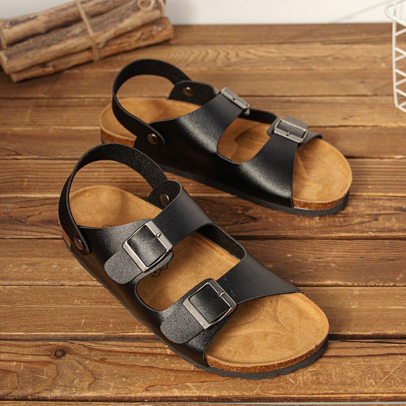 Heren Ademende Twee-weg Slip On Antislip Cork Bodem Casual Sandalen