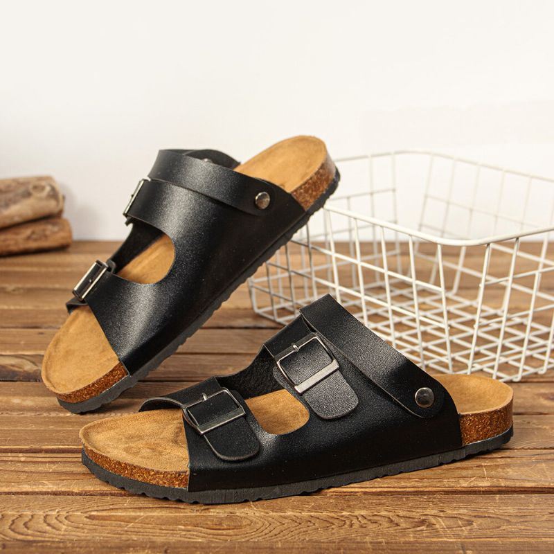 Heren Ademende Twee-weg Slip On Antislip Cork Bodem Casual Sandalen