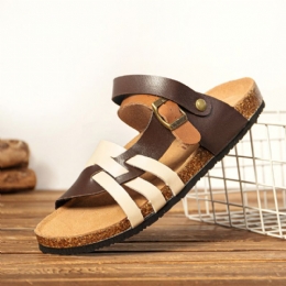 Heren Ademende Twee-weg Slip On Antislip Cork Bodem Casual Sandalen