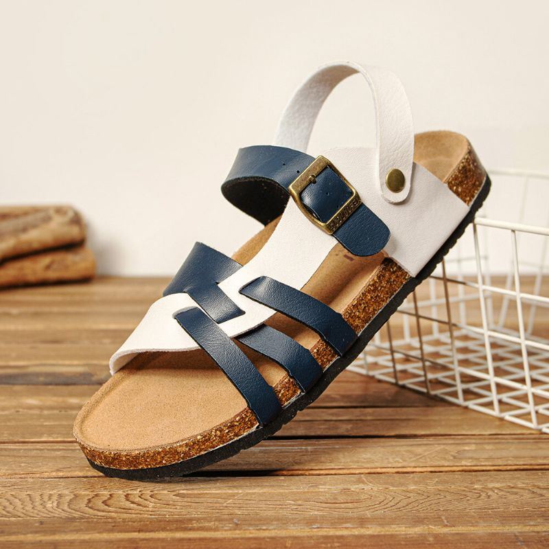 Heren Ademende Twee-weg Slip On Antislip Cork Bodem Casual Sandalen