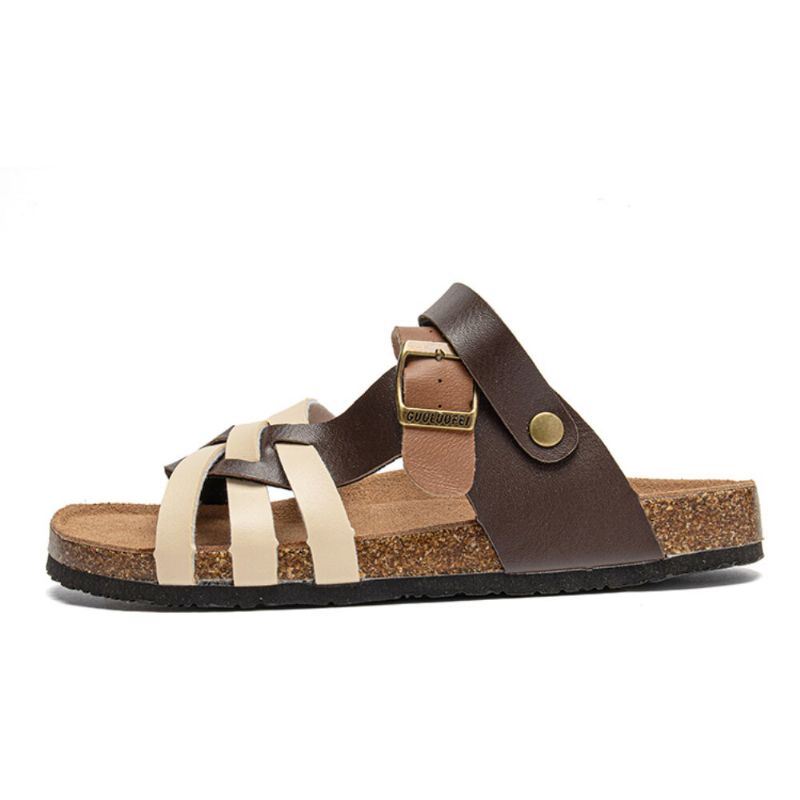 Heren Ademende Twee-weg Slip On Antislip Cork Bodem Casual Sandalen