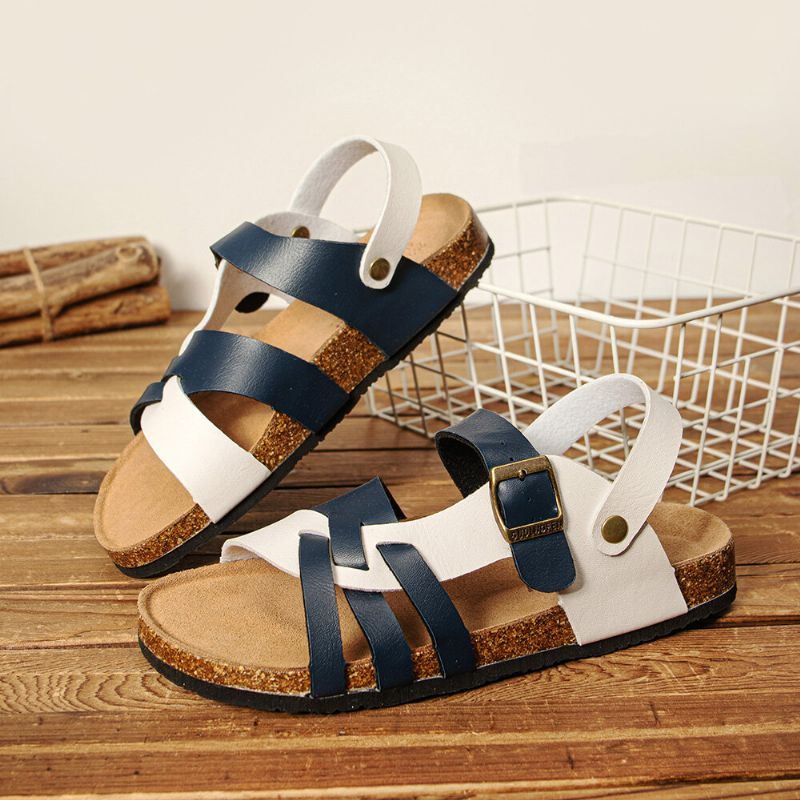 Heren Ademende Twee-weg Slip On Antislip Cork Bodem Casual Sandalen