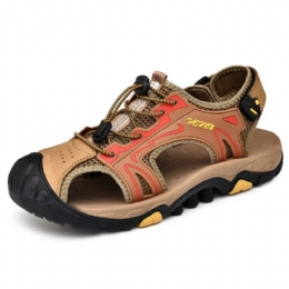 Heren Anti-collision Teen Cap Outdoor Wandelen Echte Lederen Sandalen