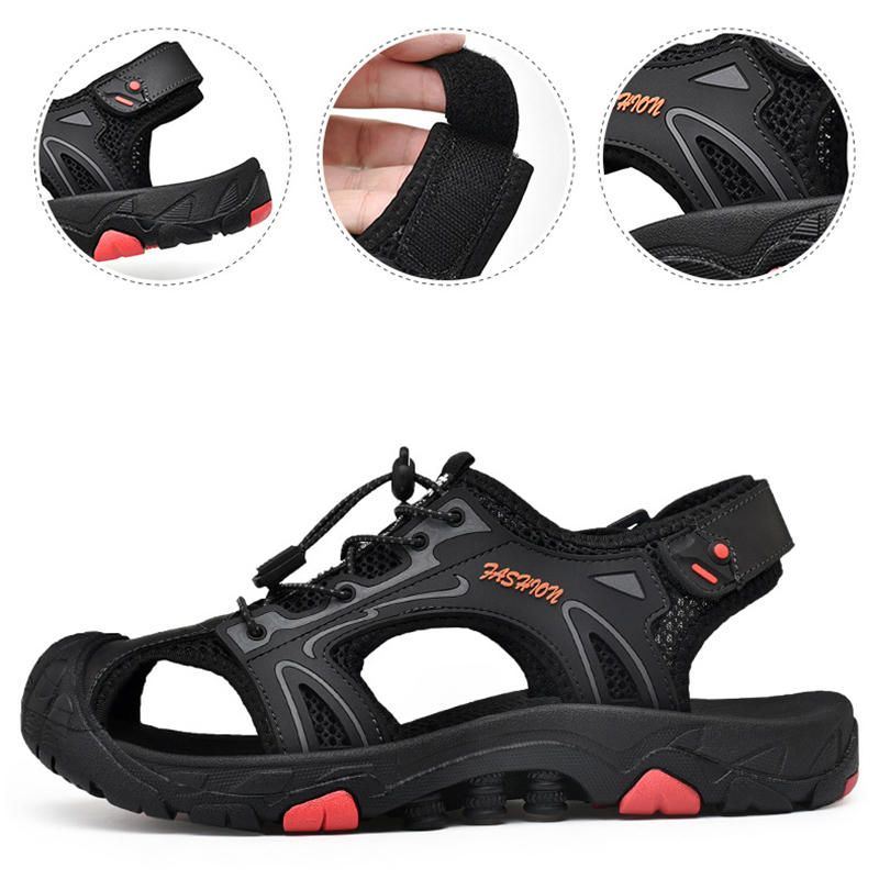 Heren Anti-collision Teen Cap Outdoor Wandelen Echte Lederen Sandalen