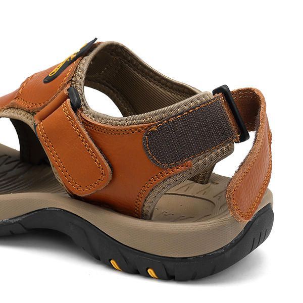 Heren Anti Collision Toe Comfy Casual Leren Sandalen