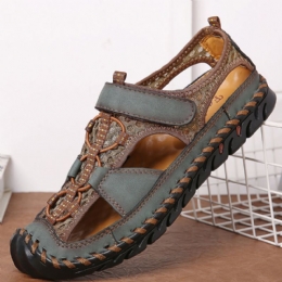 Heren Casual Ademend Mesh Zachte Bodem Handgestikte Sandalen