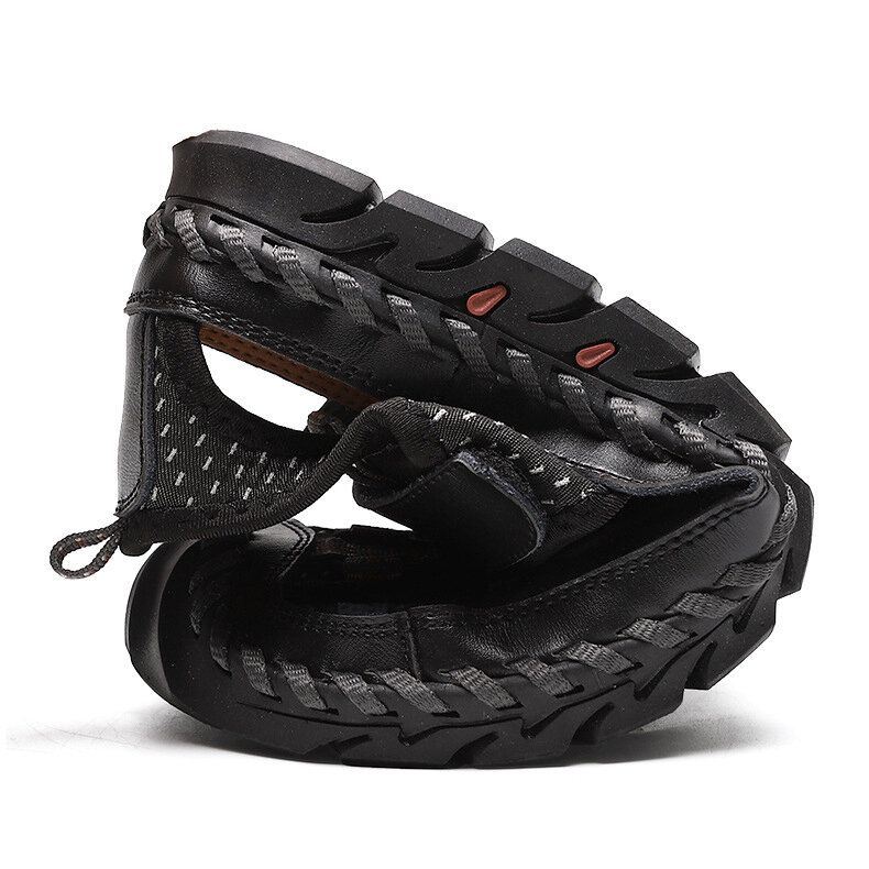 Heren Casual Ademend Mesh Zachte Bodem Handgestikte Sandalen