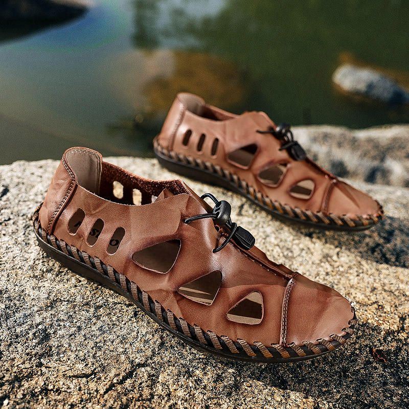 Heren Casual Ademende Hollow Out Elastische Band Sandalen