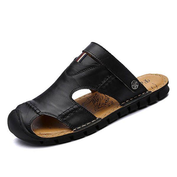 Heren Casual Soft Anti Collision Teen Lederen Sandalen