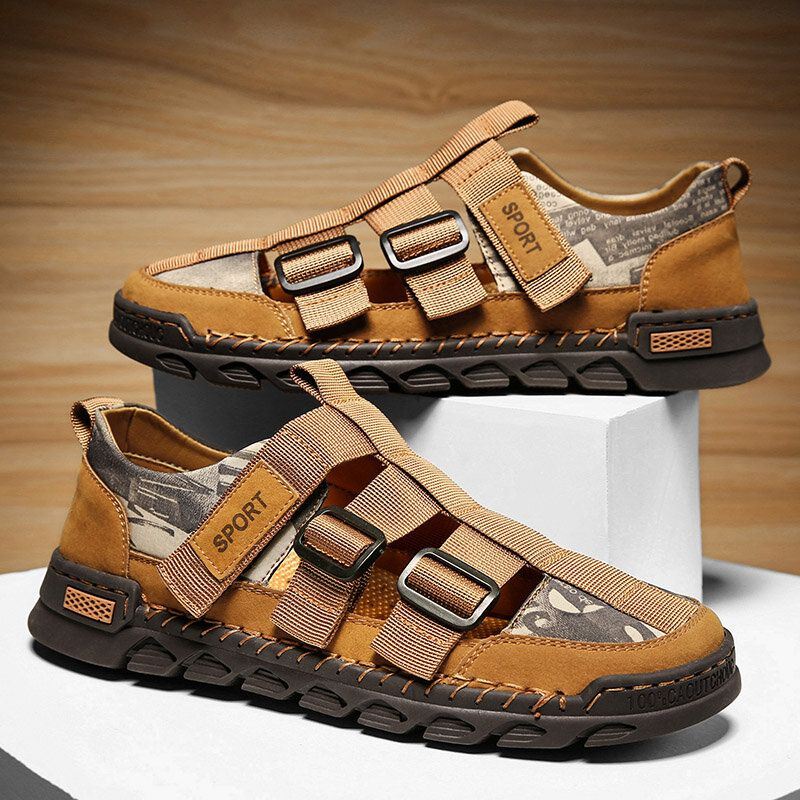 Heren Casual Zomer Klittenband Gesloten Teen Antislip Outdoor Sandalen