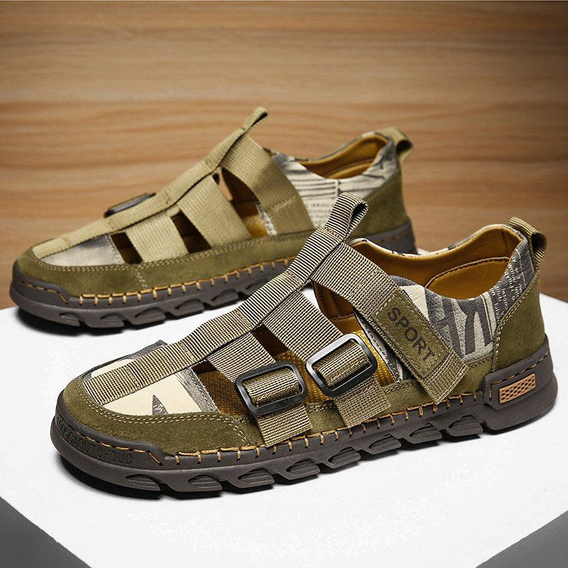 Heren Casual Zomer Klittenband Gesloten Teen Antislip Outdoor Sandalen