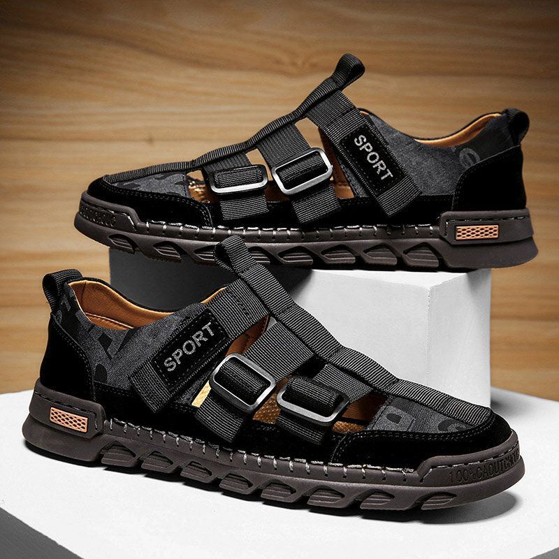 Heren Casual Zomer Klittenband Gesloten Teen Antislip Outdoor Sandalen