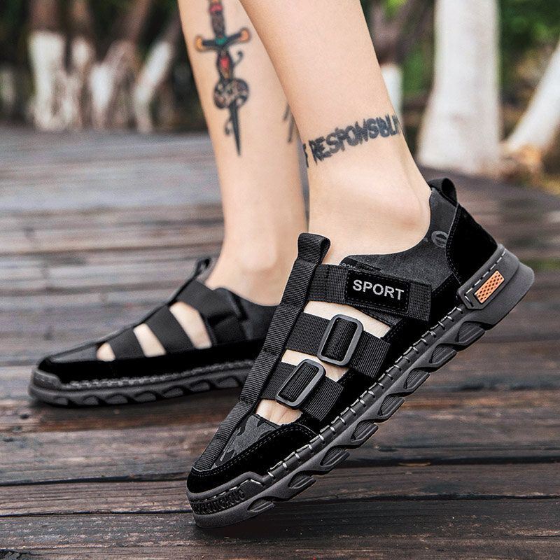 Heren Casual Zomer Klittenband Gesloten Teen Antislip Outdoor Sandalen