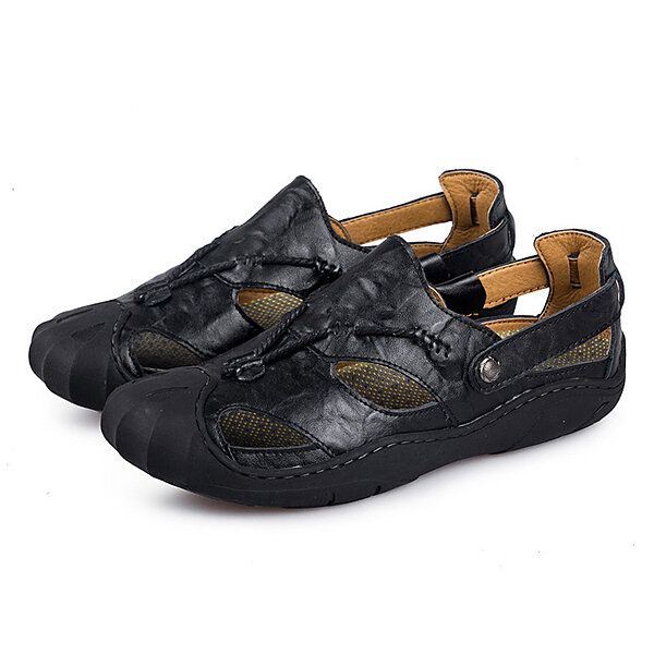 Heren Comfortabele Anti Collision Teen Lederen Sandalen Schoenen