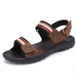 Heren Comfortabele Leren Klittenband Sandalen Strand Sandalen Schoenen