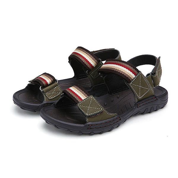 Heren Comfortabele Leren Klittenband Sandalen Strand Sandalen Schoenen