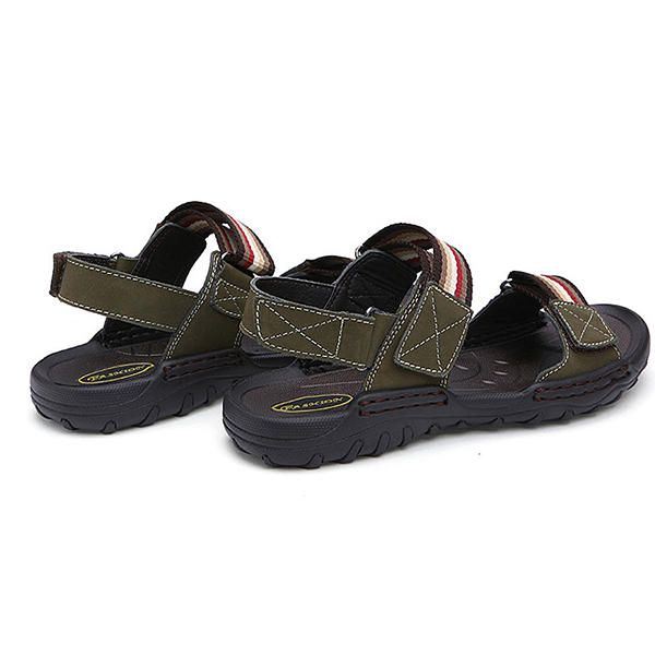 Heren Comfortabele Leren Klittenband Sandalen Strand Sandalen Schoenen