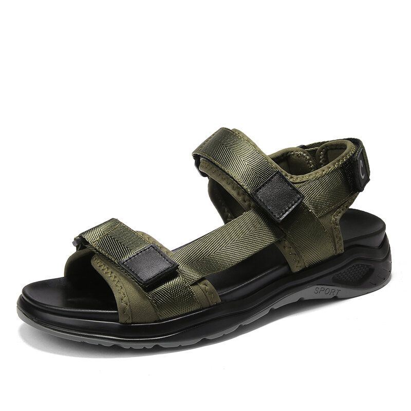 Heren Comfortabele Webbing Klittenband Zachte Strandsandalen