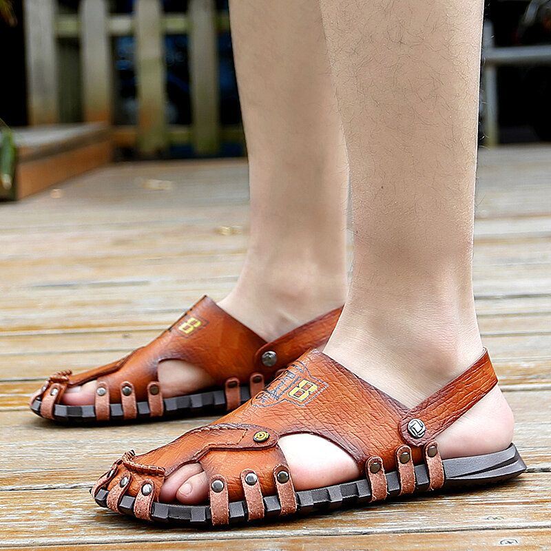 Heren Comfortabele Zachte Microvezel Slip-on Antislip Outdoor Sandalen