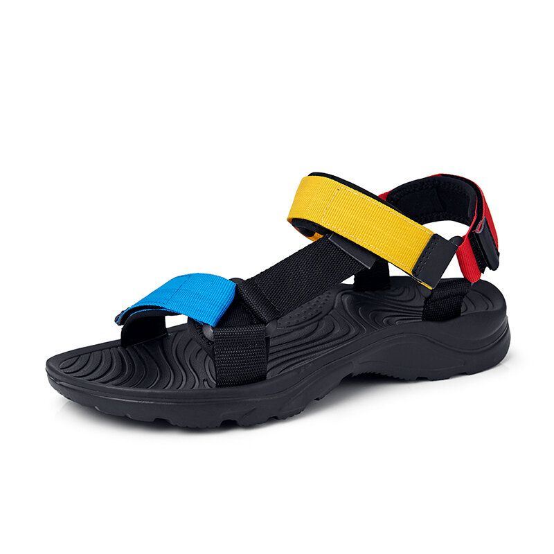 Heren Comfy Colorblock Webbing Sport Strandsandalen Met Haaklus