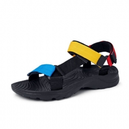 Heren Comfy Colorblock Webbing Sport Strandsandalen Met Haaklus