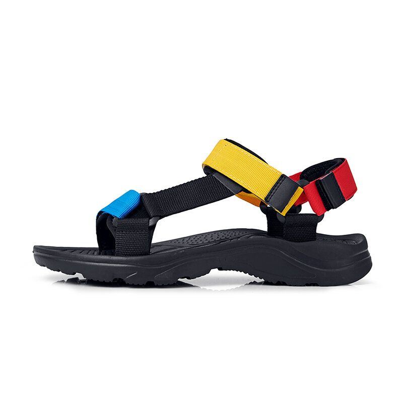 Heren Comfy Colorblock Webbing Sport Strandsandalen Met Haaklus