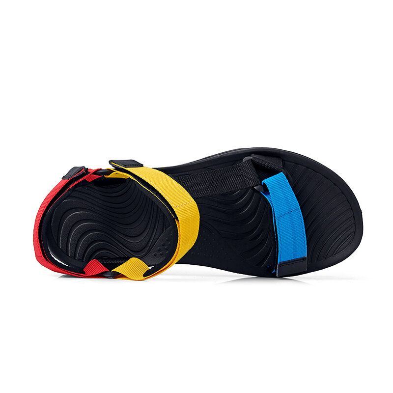 Heren Comfy Colorblock Webbing Sport Strandsandalen Met Haaklus