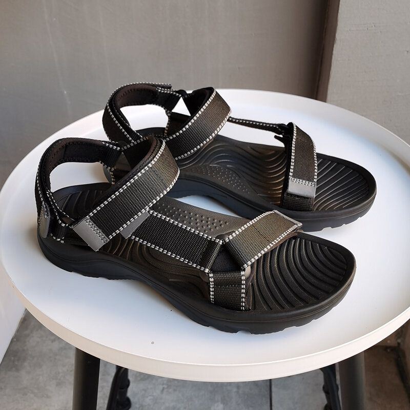 Heren Comfy Colorblock Webbing Sport Strandsandalen Met Haaklus