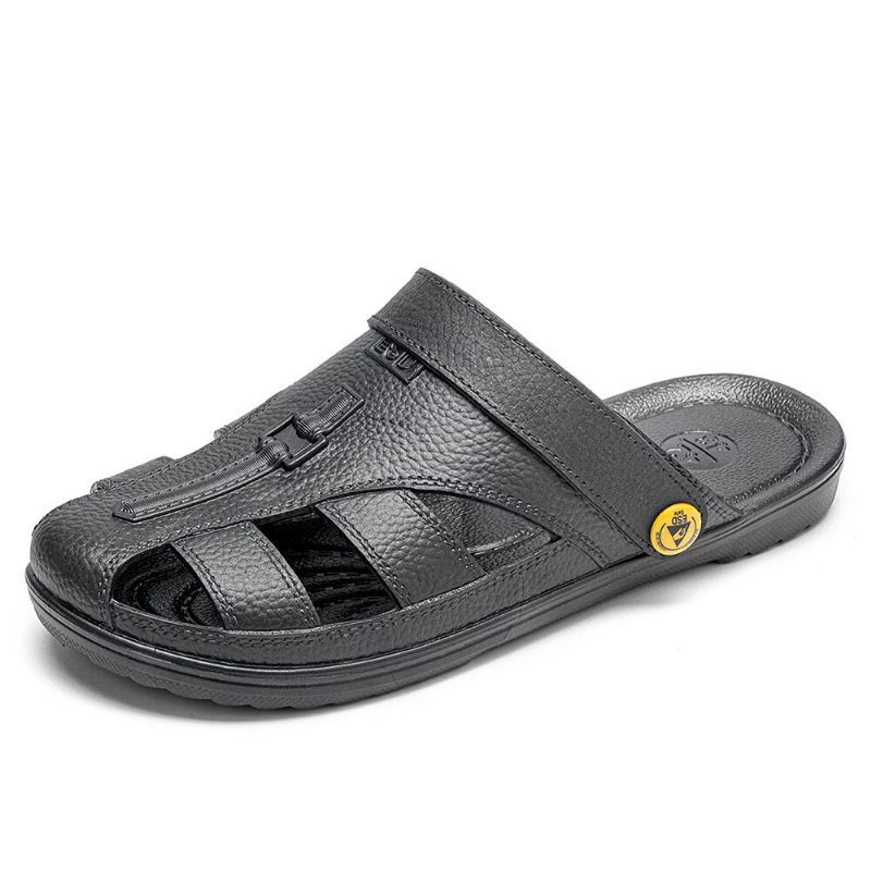 Heren Dicht Teen Ademend Pu Leer Visser Casual Sandalen