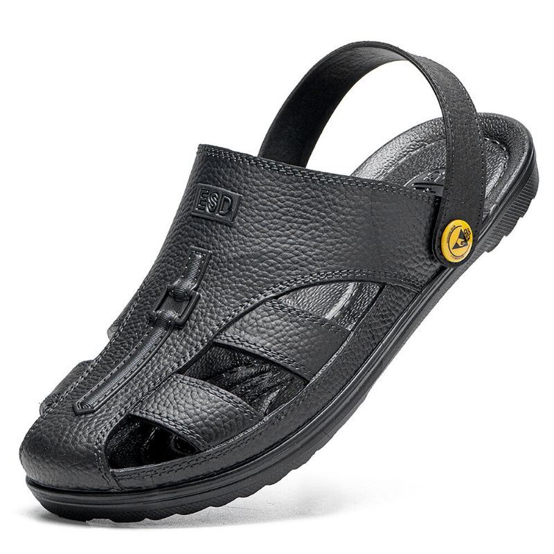 Heren Dicht Teen Ademend Pu Leer Visser Casual Sandalen