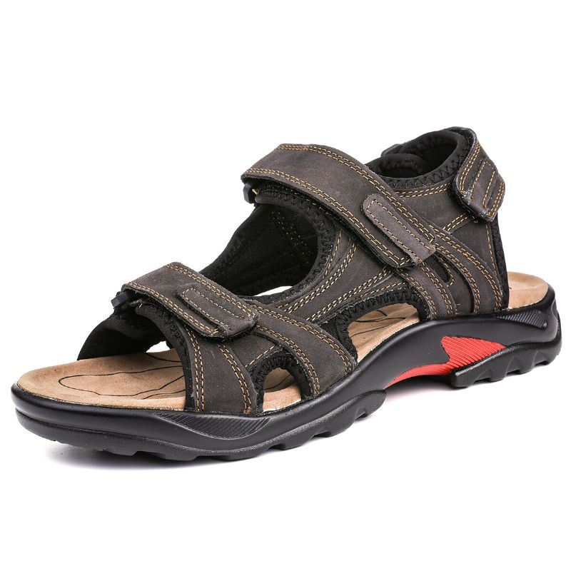 Heren Echt Leer Antislip Casual Soft Sole Outdoor Sandalen