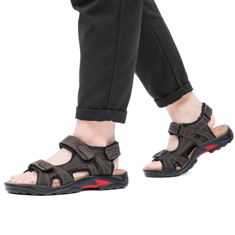 Heren Echt Leer Antislip Casual Soft Sole Outdoor Sandalen