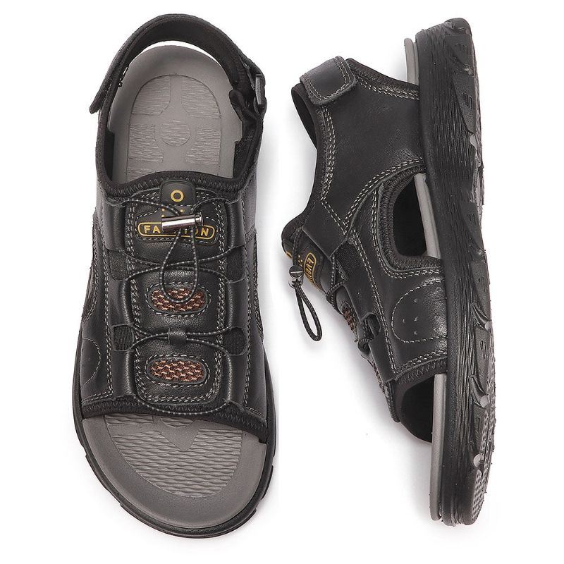 Heren Echt Leer Geopend Ademend Antislip Casual Outdoor Sandalen