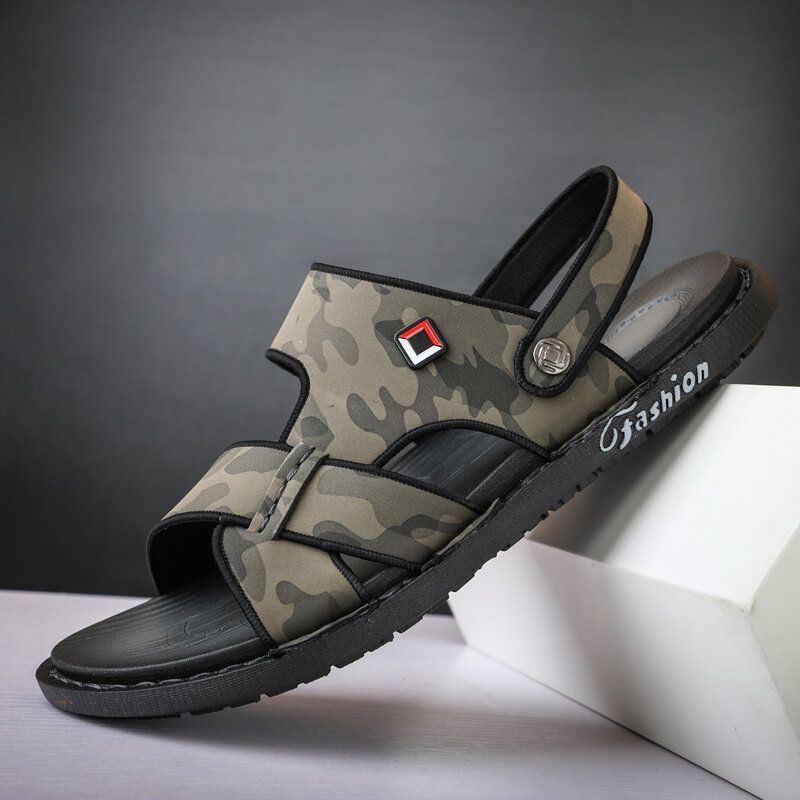 Heren Echt Leer Twee-weg Ademend Antislip Soft Casual Outdoor Sandalen