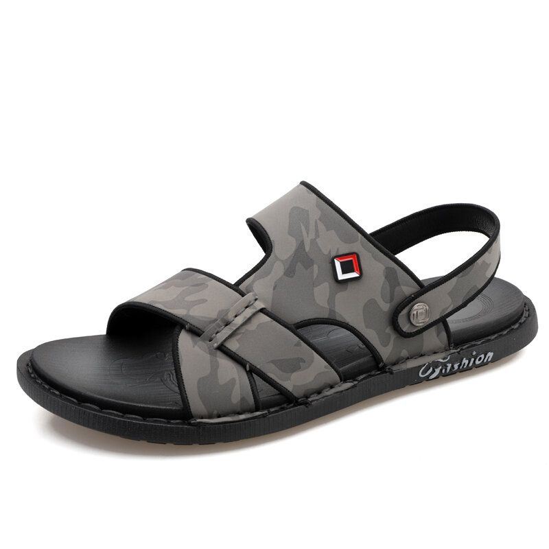 Heren Echt Leer Twee-weg Ademend Antislip Soft Casual Outdoor Sandalen